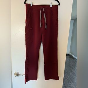 Figs Kade cargo scrub pants burgundy